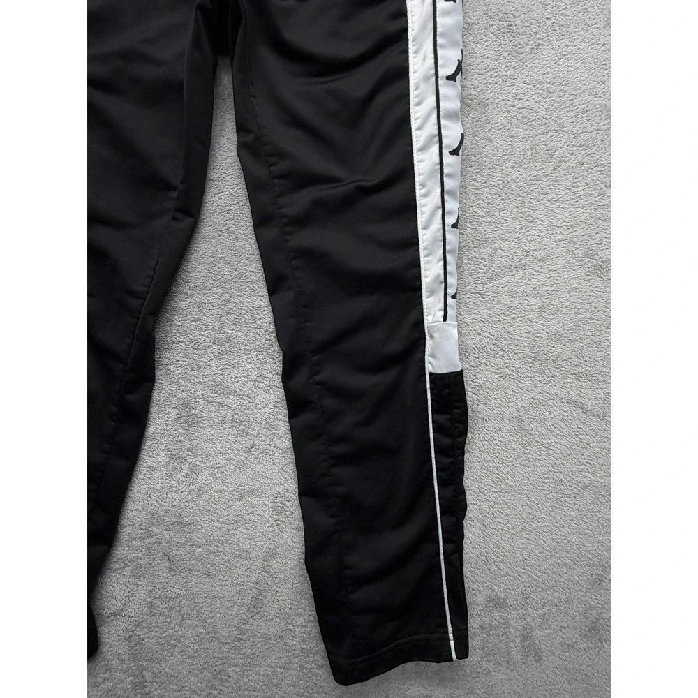 Kappa‎ Pants Mens S Black Track Pants Slim Tapered Side Stripe Tear Away